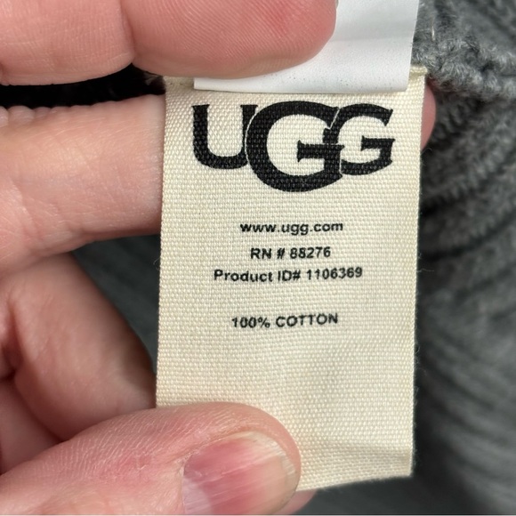 UGG Women’s Gray Raelynn Cowl Neck shirttail hem 3/4 sleeve Sweater Sz Medium - Picture 6 of 11